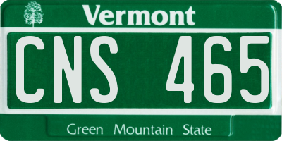 VT license plate CNS465