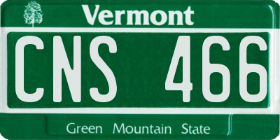 VT license plate CNS466