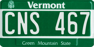 VT license plate CNS467