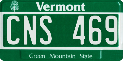 VT license plate CNS469