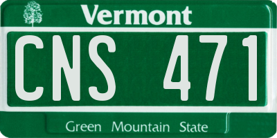 VT license plate CNS471