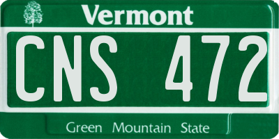 VT license plate CNS472