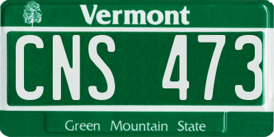 VT license plate CNS473