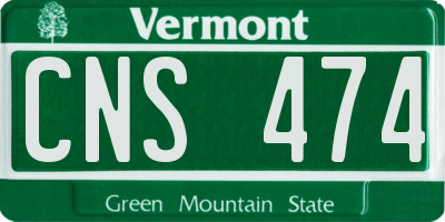 VT license plate CNS474