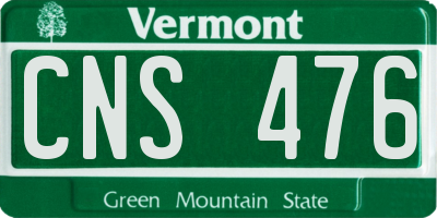 VT license plate CNS476