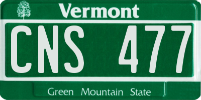 VT license plate CNS477