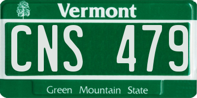VT license plate CNS479