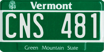 VT license plate CNS481