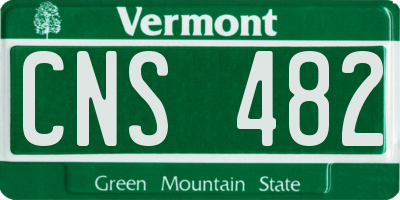 VT license plate CNS482