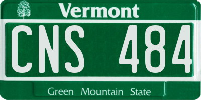 VT license plate CNS484