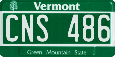 VT license plate CNS486