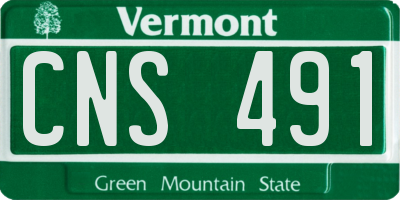 VT license plate CNS491