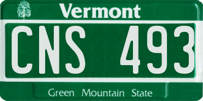 VT license plate CNS493