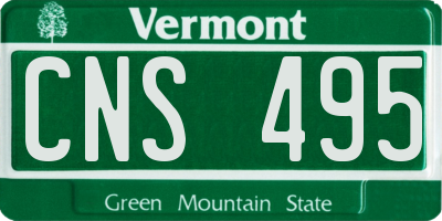 VT license plate CNS495