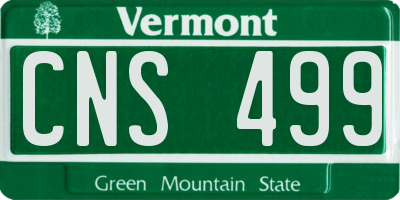 VT license plate CNS499