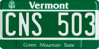 VT license plate CNS503