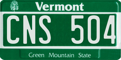 VT license plate CNS504