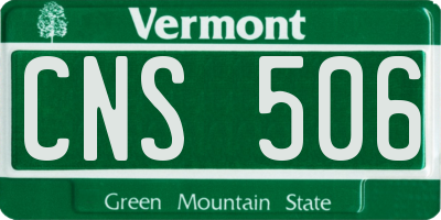 VT license plate CNS506