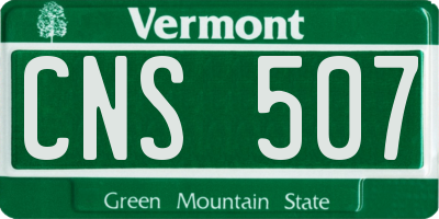 VT license plate CNS507