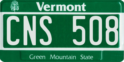 VT license plate CNS508