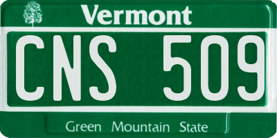 VT license plate CNS509