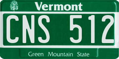 VT license plate CNS512