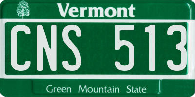 VT license plate CNS513