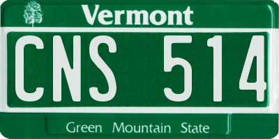 VT license plate CNS514