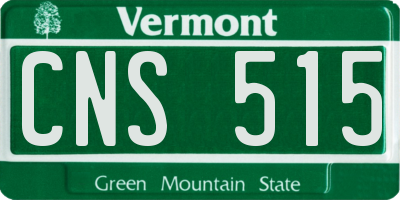 VT license plate CNS515