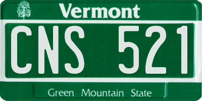 VT license plate CNS521