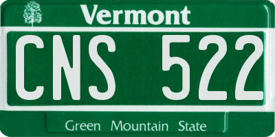 VT license plate CNS522