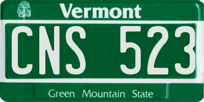 VT license plate CNS523