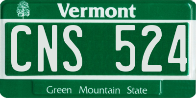 VT license plate CNS524