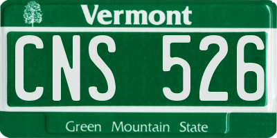 VT license plate CNS526