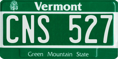 VT license plate CNS527