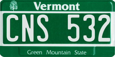 VT license plate CNS532