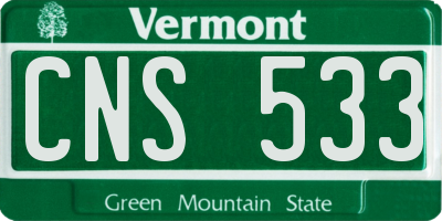 VT license plate CNS533