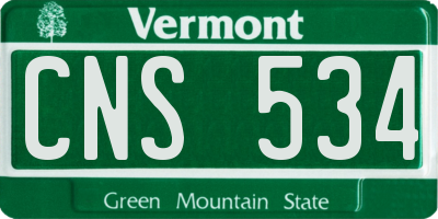 VT license plate CNS534