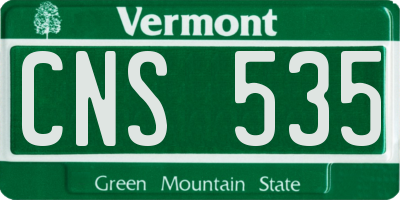 VT license plate CNS535