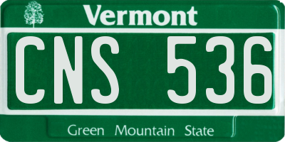 VT license plate CNS536