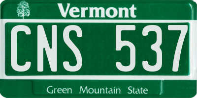 VT license plate CNS537
