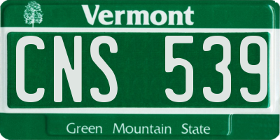 VT license plate CNS539