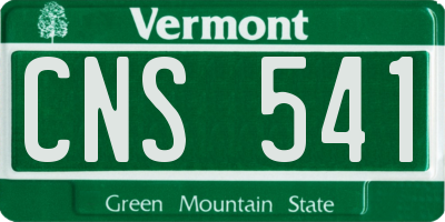 VT license plate CNS541