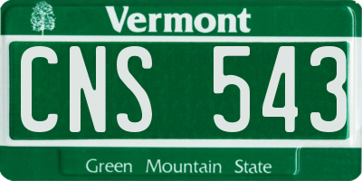 VT license plate CNS543