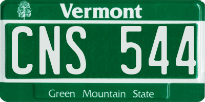 VT license plate CNS544