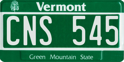 VT license plate CNS545