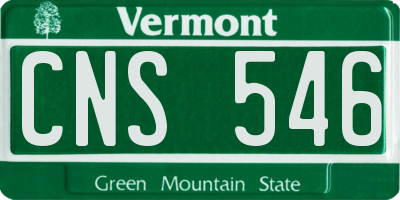 VT license plate CNS546