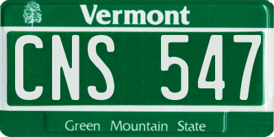 VT license plate CNS547