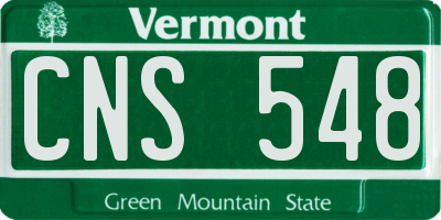 VT license plate CNS548