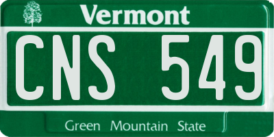 VT license plate CNS549